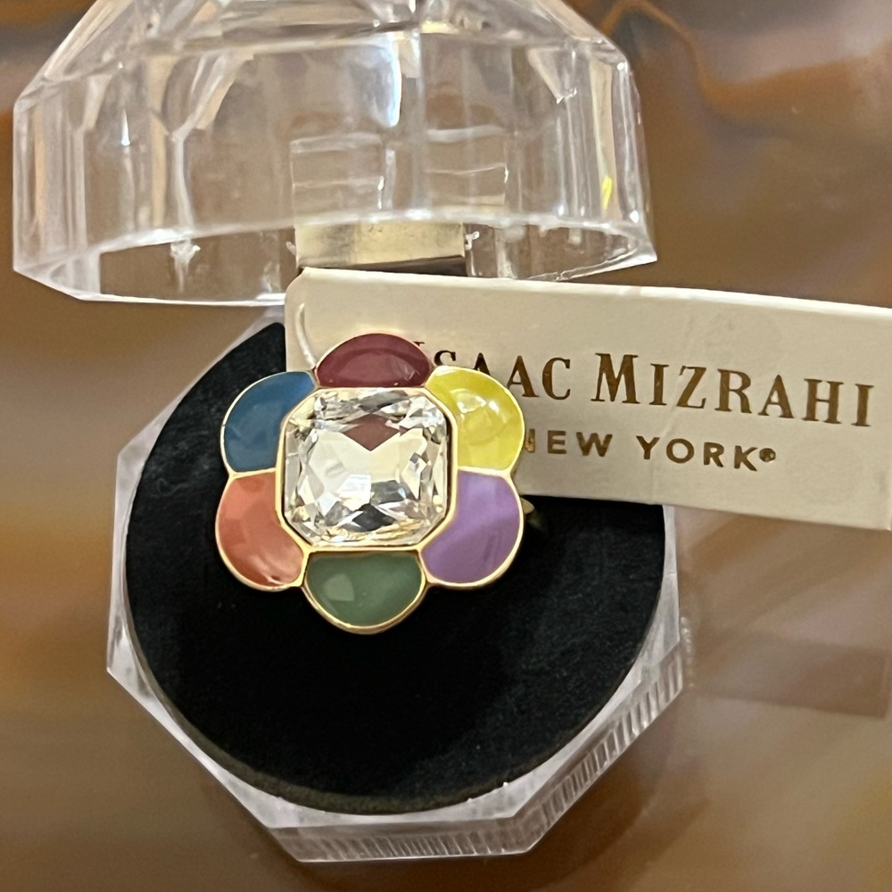 Isaac Mizrahi Colorful Gemstone Flower Ring